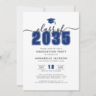 Blue Photo Graduation Party Invitation