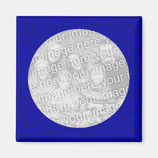 Blue Photo Magnet Template (Front)