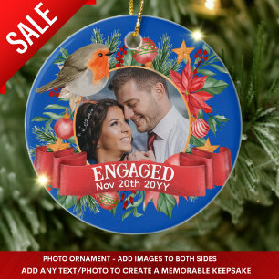 Blue PHOTO Vintage Tree Decoration Personalised