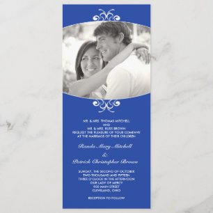 Blue Photo Wedding Invitation