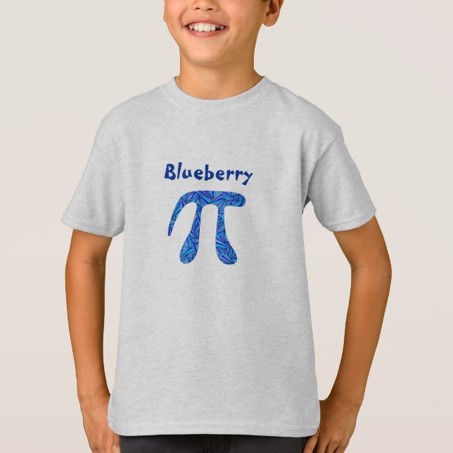 Blue Pi Symbol Math Geek Cute Blueberry Pi Fun T-Shirt (Front)