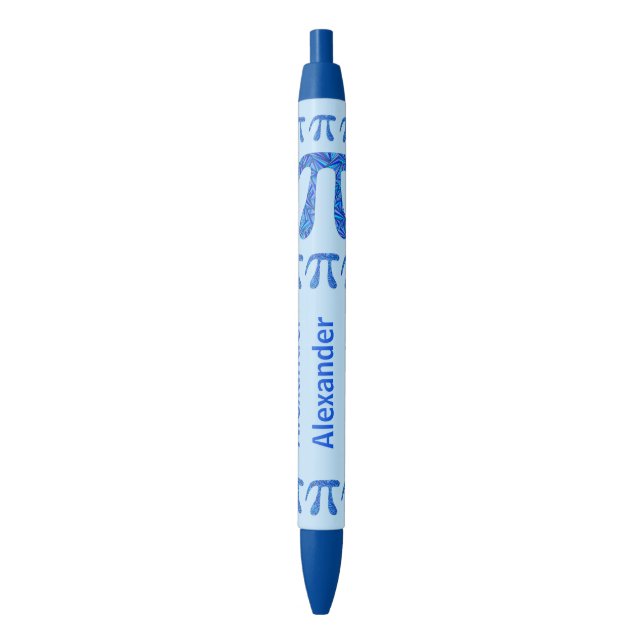 Blue Pi Symbol Math Geek Mathematics Professor Ink Pen (Front Vertical)