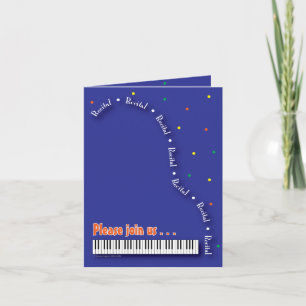 Blue Piano Recital Invitation