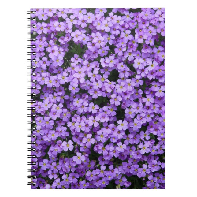 Blue Pillow Flowers Spiral Notebook (Front)