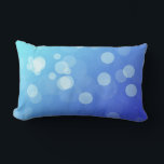 Blue pillow with abstract gradient design<br><div class="desc">Blue pillow with abstract gradient design featuring various-sized translucent circles. The pattern creates a calm, dreamy ambiance.</div>