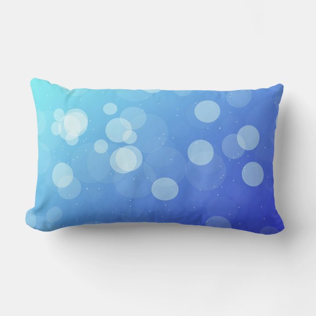 Blue pillow with abstract gradient design (Front)
