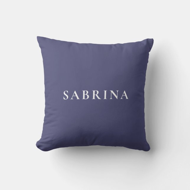 Blue Pillow with custom name (Front)