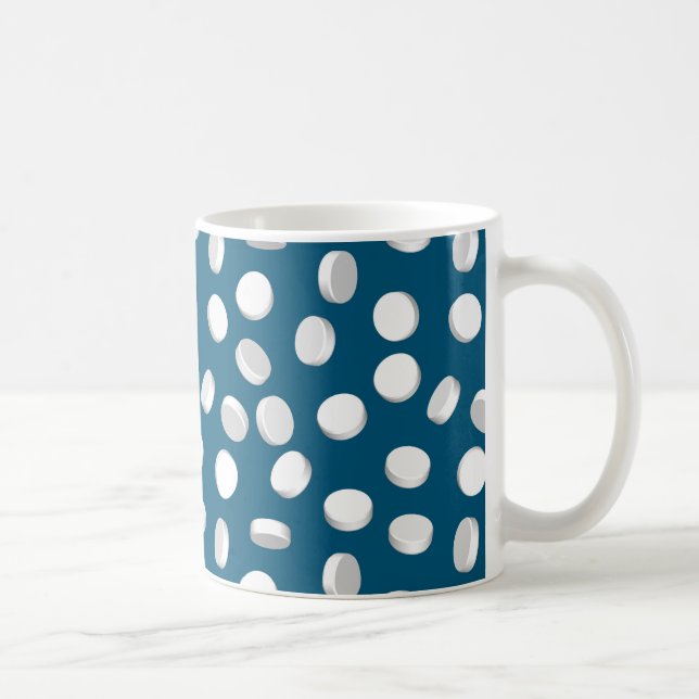 blue pills drugs coffee mug (Right)