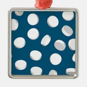 blue pills drugs metal tree decoration