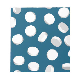 blue pills drugs notepad