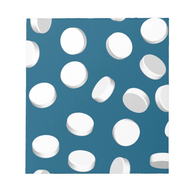 blue pills drugs notepad (Front)