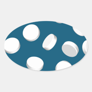 blue pills drugs oval sticker