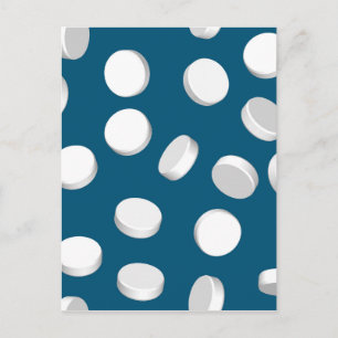 blue pills drugs postcard