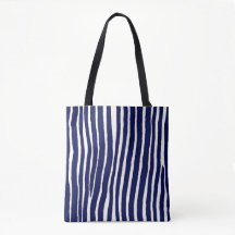 Blue pin stripe geometric pattern Tote bag