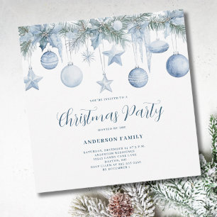 Blue Pine Christmas  Invitation