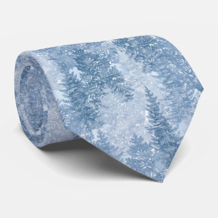 Blue Pine Tree Pattern Tie