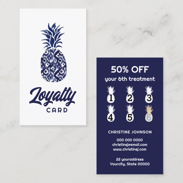 blue pineapple loyalty Card (Front/Back)