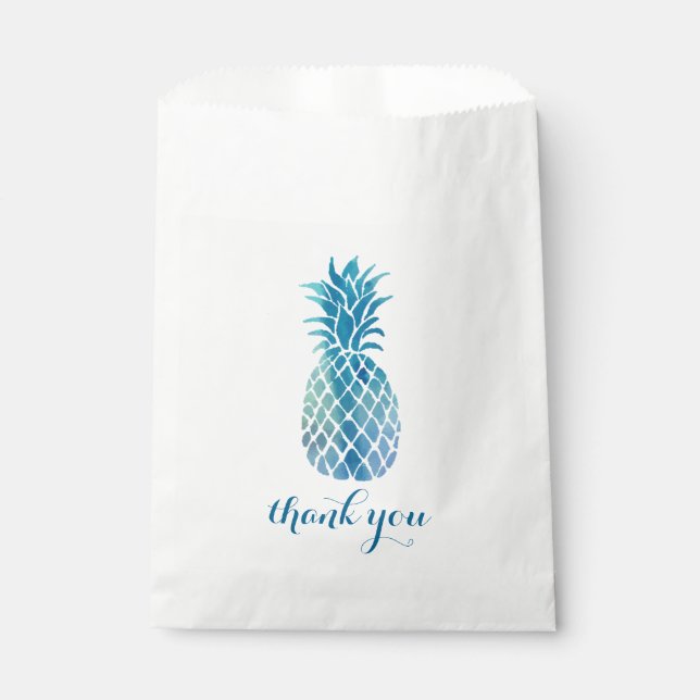 blue pineapple thank you favour bags (Front)