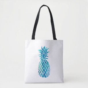 blue pineapple tote bag