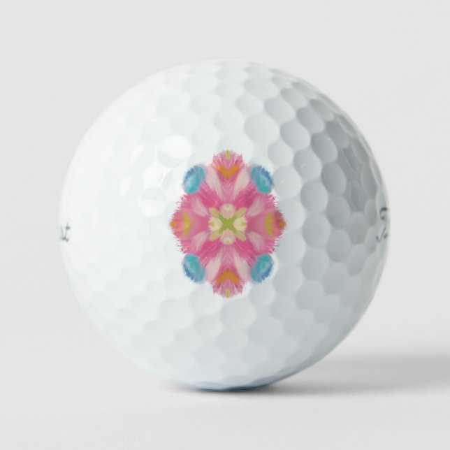 Blue Pink Abstract Golf Balls (Front)