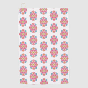 Blue Pink Abstract Golf Towel