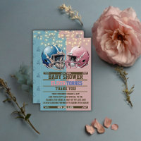 Blue & Pink American Football Helmet Baby Shower