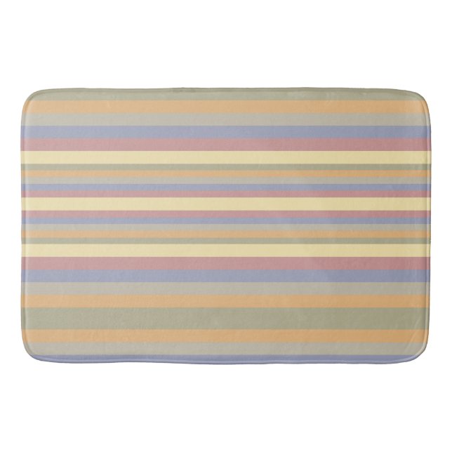 Blue Pink and Cream Bath Mat (Front)