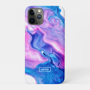 Blue pink and purple geode ink texture Case-Mate iPhone case