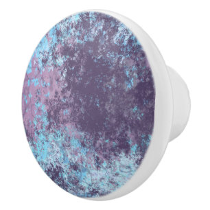 Blue, Pink and Purple Marble Abstract Ceramic Knob