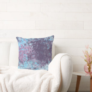 Blue, Pink and Purple Marble Abstract Cushion