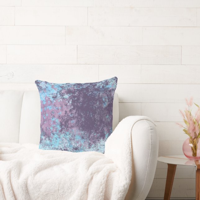 Blue, Pink and Purple Marble Abstract Cushion (Couch)