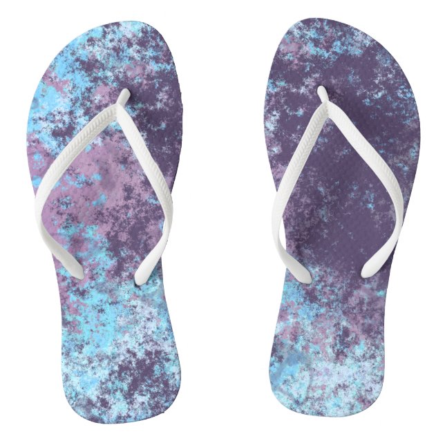 Blue, Pink and Purple Marble Abstract Jandals (Footbed)