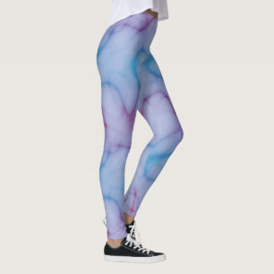 blue pink and purple marble Abstract Leggings