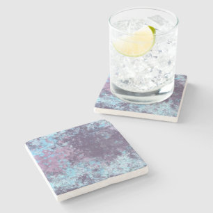 Blue, Pink and Purple Marble Abstract Stone Coaster