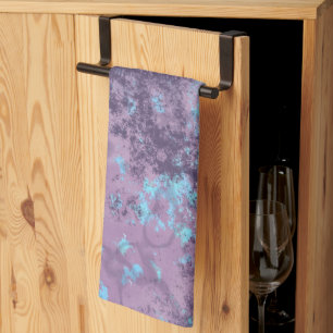 Blue, Pink and Purple Marble Abstract Tea Towel