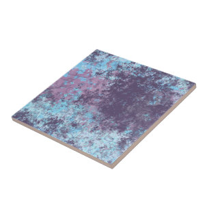 Blue, Pink and Purple Marble Abstract Tile