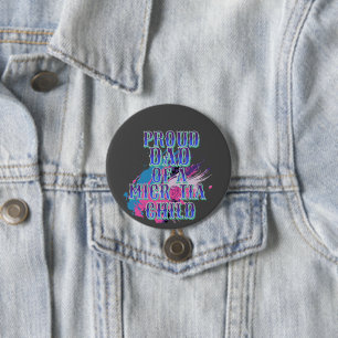 Blue Pink and Purple Microtia Day 7.5 Cm Round Badge