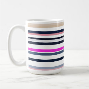 Blue Pink and Sand Stripes Coffee Mug