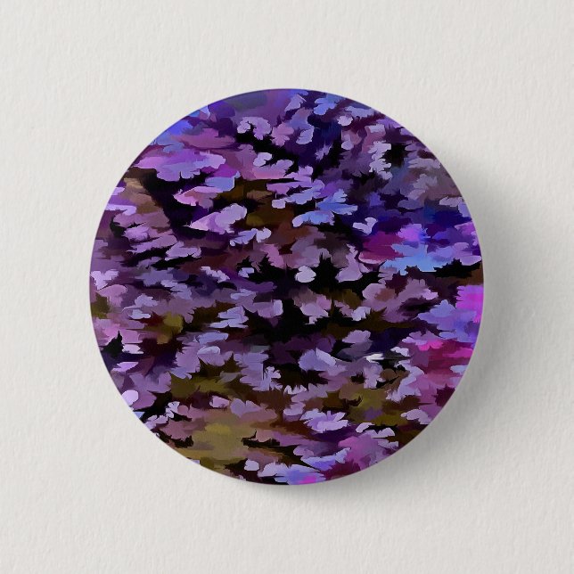 Blue, Pink and Sienna Camouflage Pattern 6 Cm Round Badge (Front)