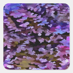 Blue, Pink and Sienna Camouflage Pattern Square Sticker