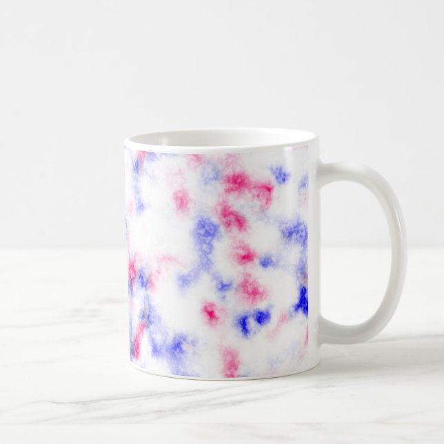 Blue Pink and White Marble Pattern Coffee Mug (Right)