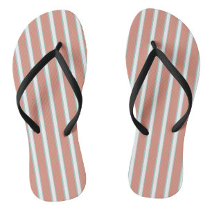 Blue, pink and white stripes pattern jandals