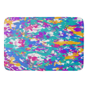 Blue, Pink and Yellow Bath Mat