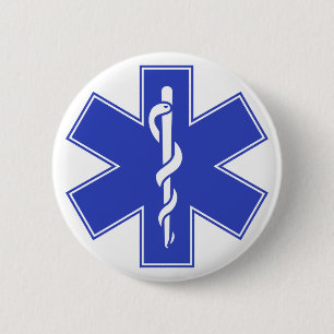 Blue Pink Aqua Baby Hot  Nurse EMS Star of Life 6 Cm Round Badge