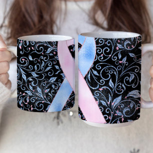 Blue Pink Awareness Ribbon Mug Design