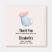Blue & Pink Baby Bottle Cute Thank You