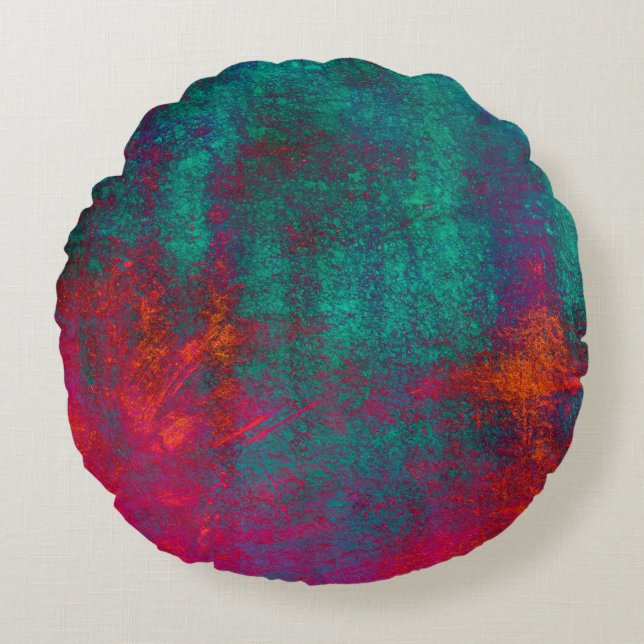 Blue pink background texture cement wallabstract,a round cushion (Front)