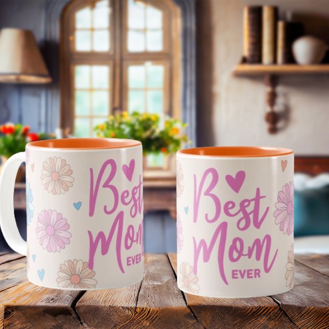 Blue Pink Best Mum Ever Mother's Day Mug (Creator Uploaded)