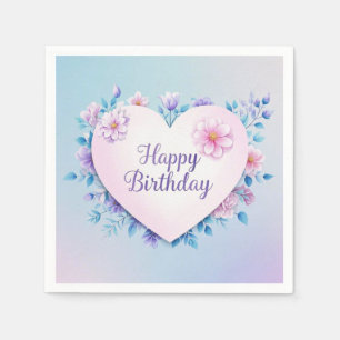 Blue Pink birthday luxurious elegant extravagant Napkin