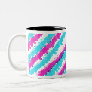 Blue & Pink Bright Splatter Two-Tone Coffee Mug